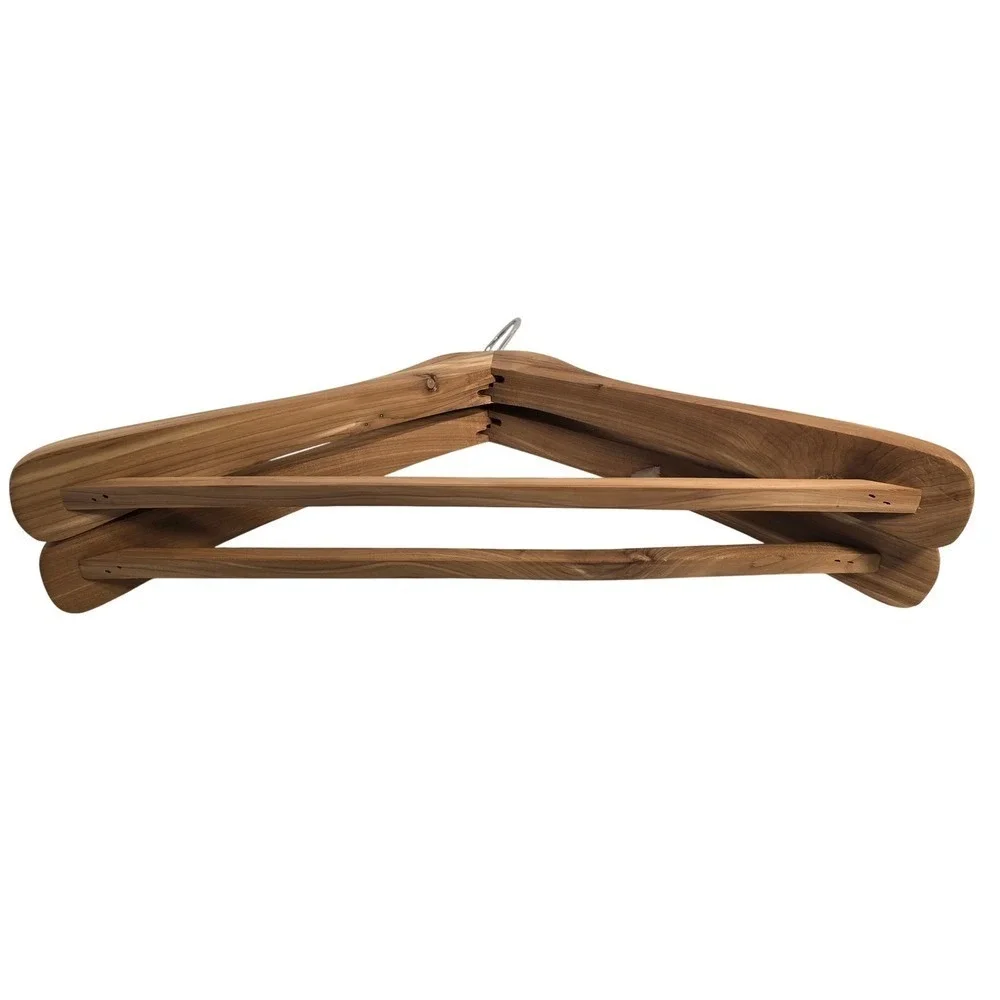 Set‎ of 2 Wide Shoulder Wooden Suit Hangers Natural Wood Heavy Duty Coat Hangers